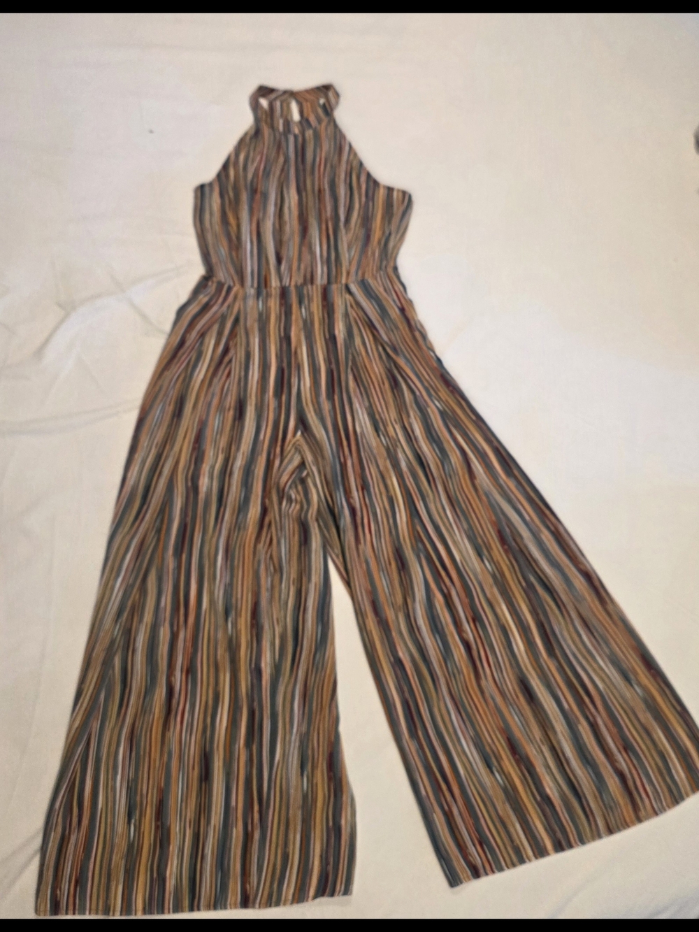Promesa Multicolor Striped Halter Wide-Leg Jumpsuit